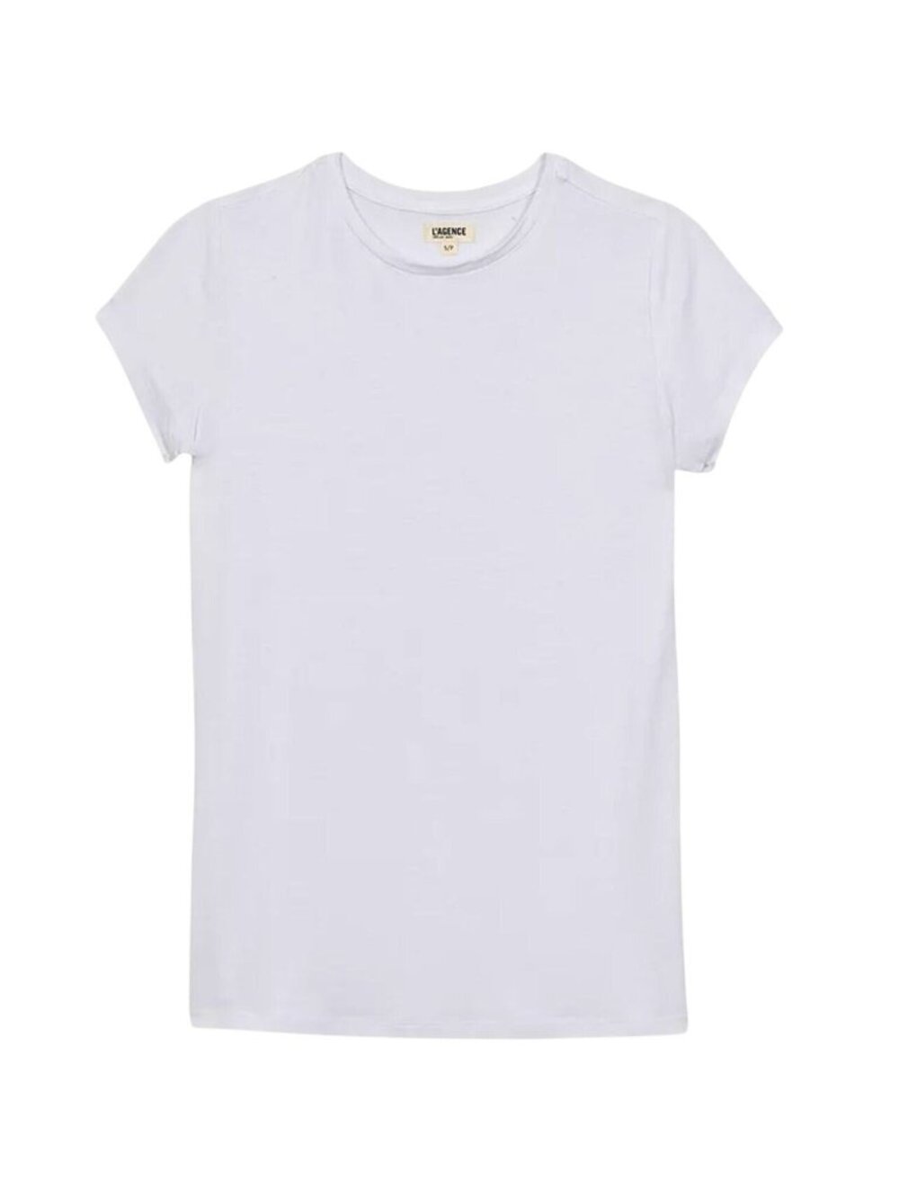 NWT L'AGENCE Ressi White Stretch Crewneck Tee XL MSRP $100